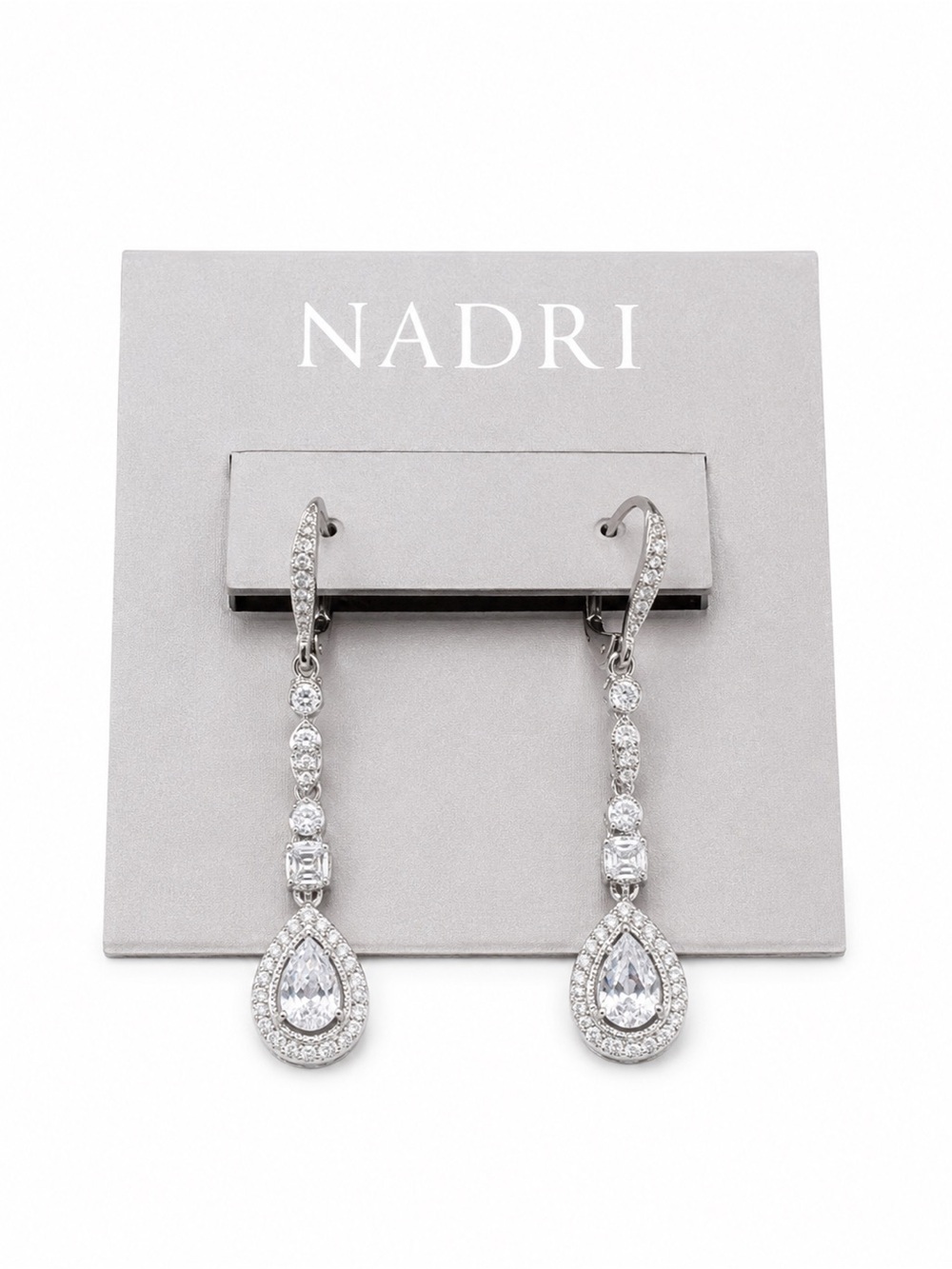 Nadri Elegant Teardrop Dangle Earrings with sparkling crystal accents Wedding